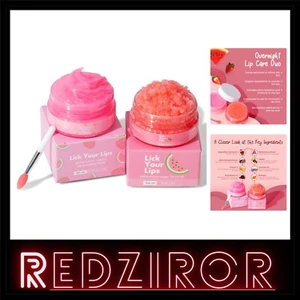 Hydrating Lip Care Set: Watermelon Scrub & Nourishing Mask for Chapped Lips - Picture 1 of 10