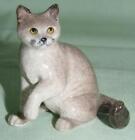 Klima Miniature Porcelain Animal Figure Chartreux Cat Sitting Paw Up L765