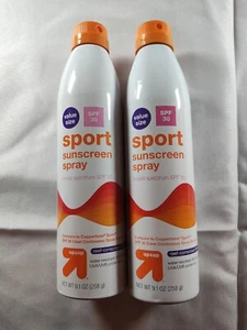 2 Pack UP & UP Sport Sunscreen Spray, Water Resistant, SPF 30 Exp 2/27 - Picture 1 of 1