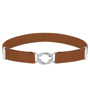 Buyless Fashion Kids Baby Adjustable Elastic Stretch Belt Silver Twisted Buckle - Picture 1 of 147
