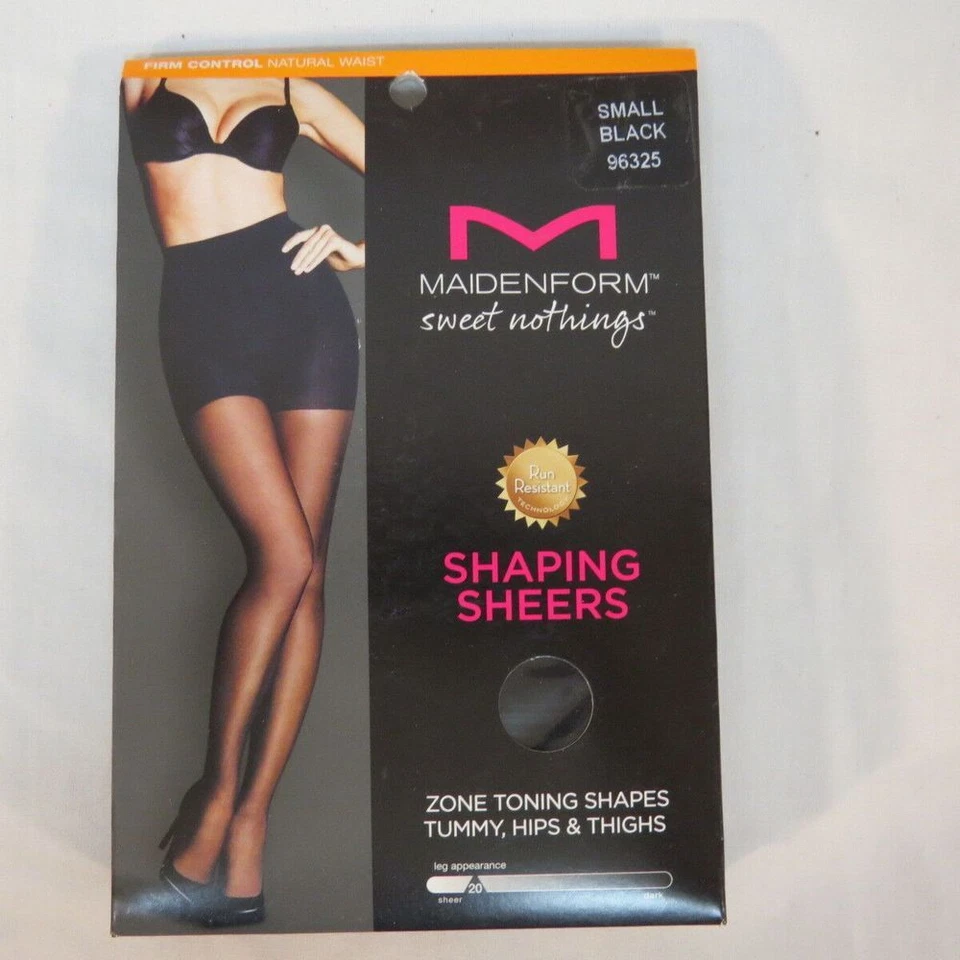 Maidenform Sweet Nothings Shaping Sheers Pantyhose Firm Control Black Small