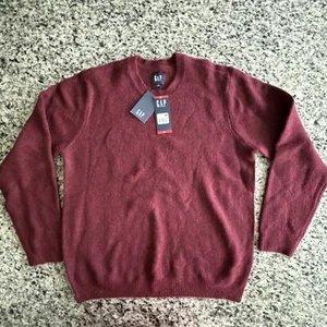Gap Men’s Crewneck Holiday Maroon Burgundy Color  Size XL Soft Stretch NWT #307 - Picture 1 of 5
