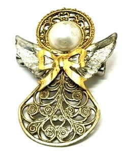 Two-Tone 1 3/4" Guardian Angel Pin Pinback (B7) - Picture 1 of 2