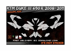 KTM DUKE IIl 690 R 2008-2011 template vector 1/1 scale EPS PDF CDR format - Picture 1 of 2