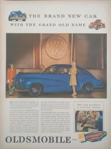 1946 de colección azul Oldsmobile anuncio impreso de automóvil de posguerra - Imagen 1 de 1