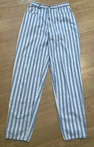 Jeans Paris Sport Club De Colección Años 80-90 Talla 9/10 Cintura Alta Rayas Mamá EE. UU. - Imagen 1 de 9