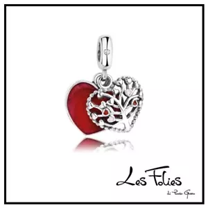 Charm Cuori Albero della Vita Rosa Rossa in argento 925 - Les Folies - Foto 1 di 10