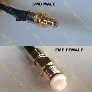 USA-CA LMR195 SMB MALE to FME FEMALE Coaxial RF Pigtail Cable - Picture 1 of 1