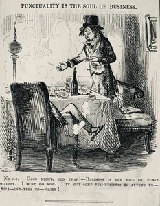 c1845 Antique Victorian Print LONDON - PUNCTUALITY IS THE SOUL OF BUSINESS - Bild 1 von 2