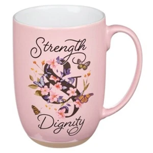 TAZA DE CAFÉ: Taza de cerámica fuerza y dignidad [taza de cerámica rosa] - Imagen 1 de 4