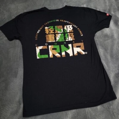 Camisa Combat Corner CRNR MMA Boxeo Grappling Gráfico Mediana Negra Entrenamiento Flex Foto 1 de 4