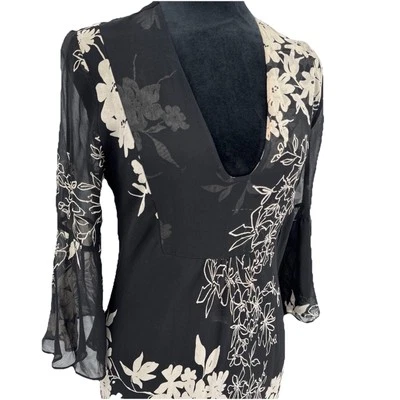 Maxi Vestido Chelsea Violeta Mujer Seda Talla Mediana Vintage Capricho Negro Y2K Foto 1 de 4