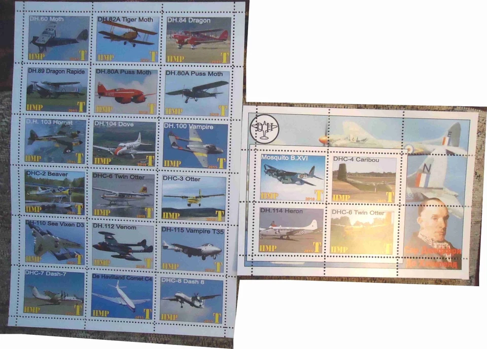 Stamp sheet+block De Havilend Complete Aircraft Airplane complete - Image 1 of 1