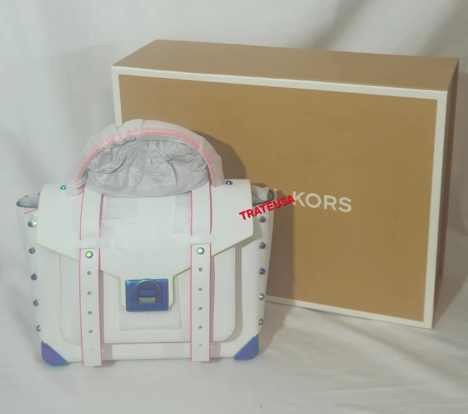 Michael Kors 30608460 Crossbody School Satchel Bag Medium - Optic White