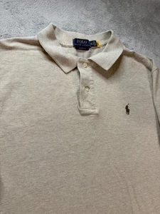 Camisa Polo Ralph Lauren Para Hombre XXL Calce Clásico Beige Informal Poni Bordada - Imagen 1 de 11