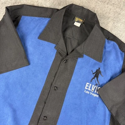 Camisa De Colección Las Vegas Elvis Presley Para Hombre XL The King Manga Corta Abotonada Foto 1 de 4