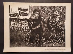 1961 Juan Sanchez Sanchez Original Politischer Holzschnitt Druck Kuba Kunst Xylographie 2 - Bild 1 von 10