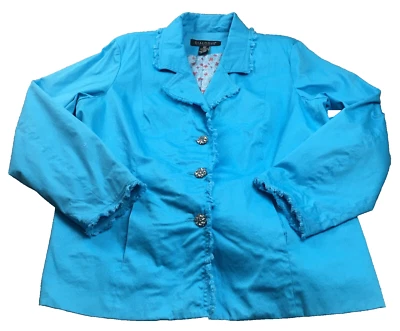 Dialogue женская куртка плюс размер 18 Вт синий на пуговицах длинным рукавом с подкладкой эластичной новый без ЯРЛЫКОВ - Изображение 1 из 4