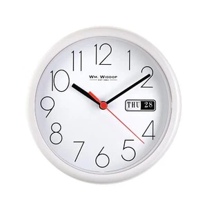 Monochrome Wall Clock Traditional White Arabic Dial Widdop Kitchen Office 21.5cm - Picture 1 of 3