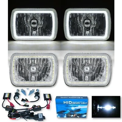 7X6" Blanco SMD LED Halo Ojo de Ángel Faro 6000K 6K Blanco HID Bombilla Par Foto 1 de 4