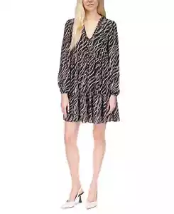 Michael Michael Kors Women's Chain-Print Tenty Dress Black Size S MSRP $275 - Picture 1 of 2