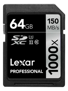 LEXAR PROFESSIONAL SDXC 1000X 150MB/s 64GB CLASS 10 FLASH MEMORY CARD NEW st - Picture 1 of 2