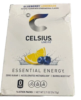 Celsius Live Fit Essential Energy BLUEBERRY LIMON 14 paquetes para llevar 10/2026 Foto 1 de 4