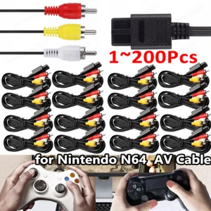 Lot RCA AV TV Audio Video Stereo Cable Cord for Nintendo N64 SNES Super Gamecube - Picture 1 of 12