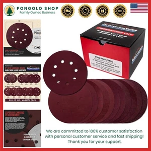 160 Stück 5 Zoll Schleifscheiben 8 Loch rot Variety Pack Körnung, Haken, Schleife Schleifpapier - Bild 1 von 8