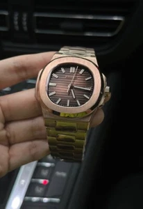 Seikmod Nautilus Aut | Rose Gold Case | Brown Stripe Dial | Sapphire | NH35 - Bild 1 von 2