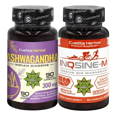 Ashwagandha Bloccante Cortisolo Inosina con Coenzima Q10 Booster Ossigeno - Immagine 1 di 4