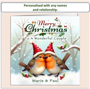 Personalised Christmas Card Couple Daughter son in law neighbours friends ROB1 - Picture 1 of 6