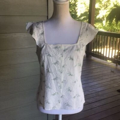Cremieux Floral Top with Smocked Back - Image 1 of 4
