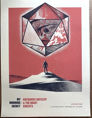 AUTHENTIC My Morning Jacket Nathaniel Rateliff SE Poster Wilmington NC 2024 #350 - Image 1 of 4