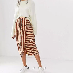 ASOS DESIGN Safari Streifen doppelreihig Bleistiftrock Gr. 6 NEU - Bild 1 von 12