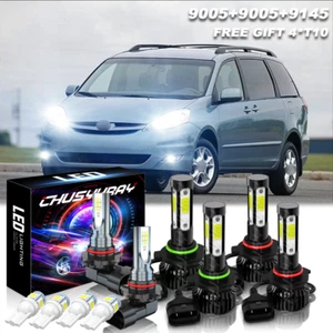 for Toyota Sienna 2006-2010 6000K 6X LED Headlight High&Low & Fog Light Bulb Kit - Foto 1 di 12