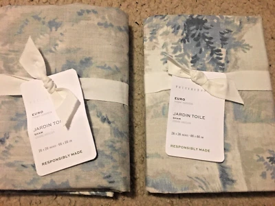 2 POTTERY BARN Jardin Toile Shams STANDARD Size sham Potterybarn brand NEW blue - Image 1 of 3