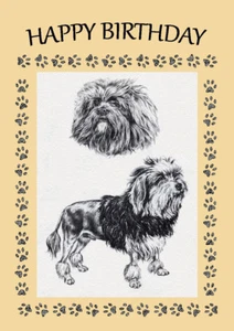 LOWCHEN DOG BIRTHDAY GREETINGS NOTE CARD - Picture 1 of 1