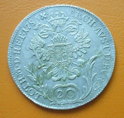 Austria 20 kreuzer 1786 B silver aUNC uncleaned high grade nr1 mint luster lucky - Image 1 of 2