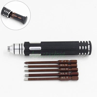 Phillips Hexagon Screwdriver 5 Bits Set For RC Model Repair H1.5 H2.0 H2.5 H3.0 - Image 1 of 4