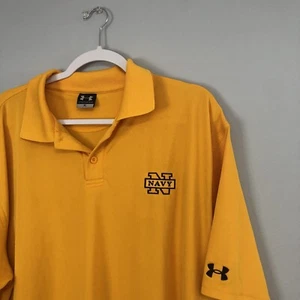 Under Armour Navy Yellow Short Sleeve Golf Polo Size Men’s XL - Picture 1 of 6