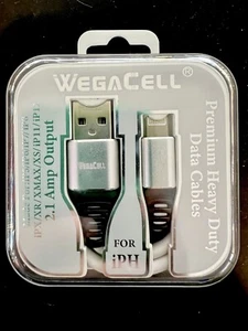 3ft IPhone Charger USB Charger Cable 5 6S 7 8 XS (Silver) - Picture 1 of 2