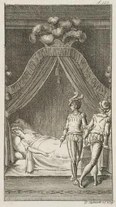D. CHODOWIECKI (*1726), Mörder am Bette der Cassandra Bongiani,  1782, Rad. - Picture 1 of 4