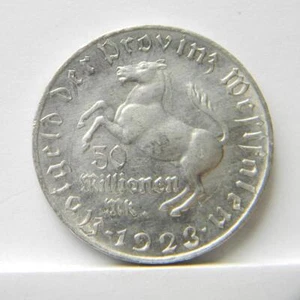 Germany Westphalia 1923 notgeld 50 Million Marks; rare Brilliant Uncirculated - Picture 1 of 2