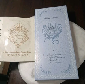 Flower Knows Shell's Jewel Hand Mirror Blue Seashell New + Makeup Wipe - Picture 1 of 3