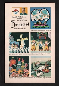 Disney's it's a small world 1964 NY World's Fair PEPSI Attraction AD DISNEYLAND - Picture 1 of 1