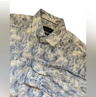 Bugatchi Men’s Shirt Medium Blue Button Long Sleeve Classic Fit Comfort Stretch - Image 1 of 4