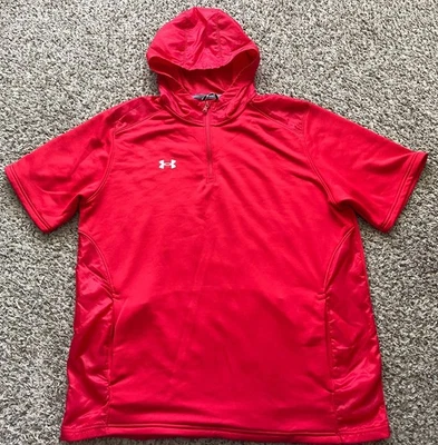 Under Armour Hoodie Mens XL Red Short Sleeve 1/4 Zip Command 1360690 - Image 1 of 4