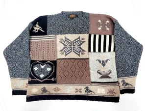 Vintage 1993 EDDIE BAUER Damen Holiday Winter Strick Pullover Sweater Large - Bild 1 von 7