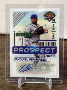 2024 Panini Prospect Edition YANQUIEL FERNANDEZ Rockies PROSPECT TICKET AUTO - Picture 1 of 2